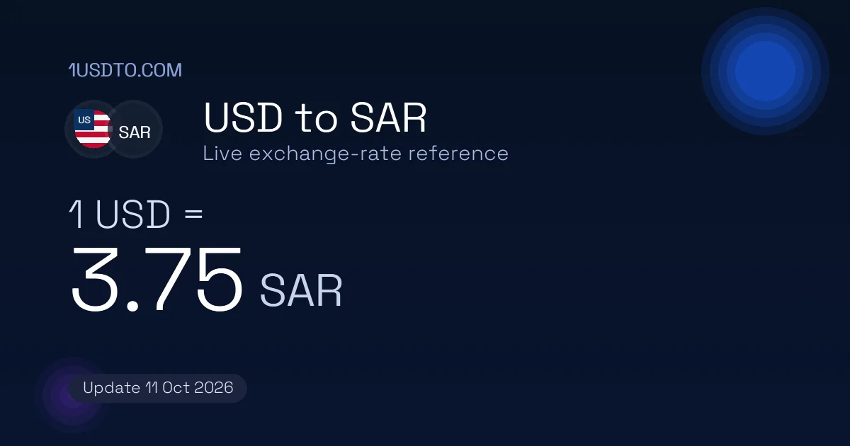 1 USD to SAR: Convert US Dollars to Saudi Riyals